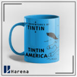 ماگ تمام رنگی تن تن در آمریکا آبی