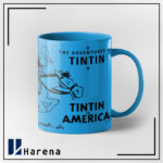 ماگ تمام رنگی تن تن در آمریکا آبی