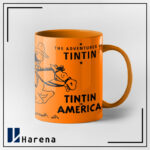 ماگ تمام رنگی تن تن در آمریکا نارنجی