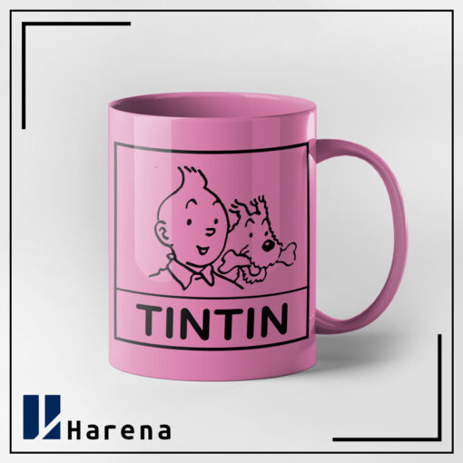 ماگ تمام رنگی TINTIN صورتی