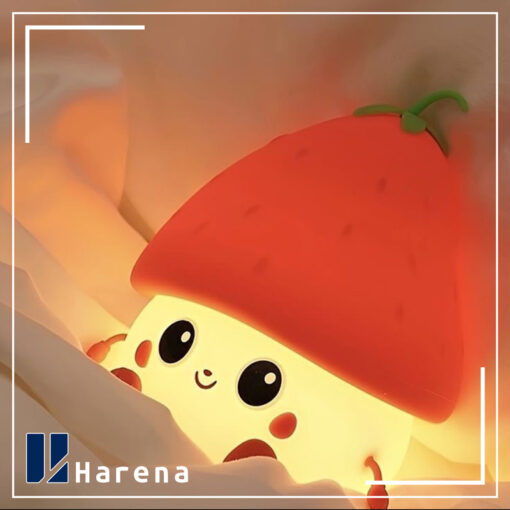 چراغ خواب سیلیکونی توت فرنگی قرمز