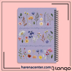 دفتر مدرسه طرح گل بنفش برند لانگو