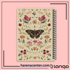 دفتر مدرسه طرح گل و پروانه برند لانگو