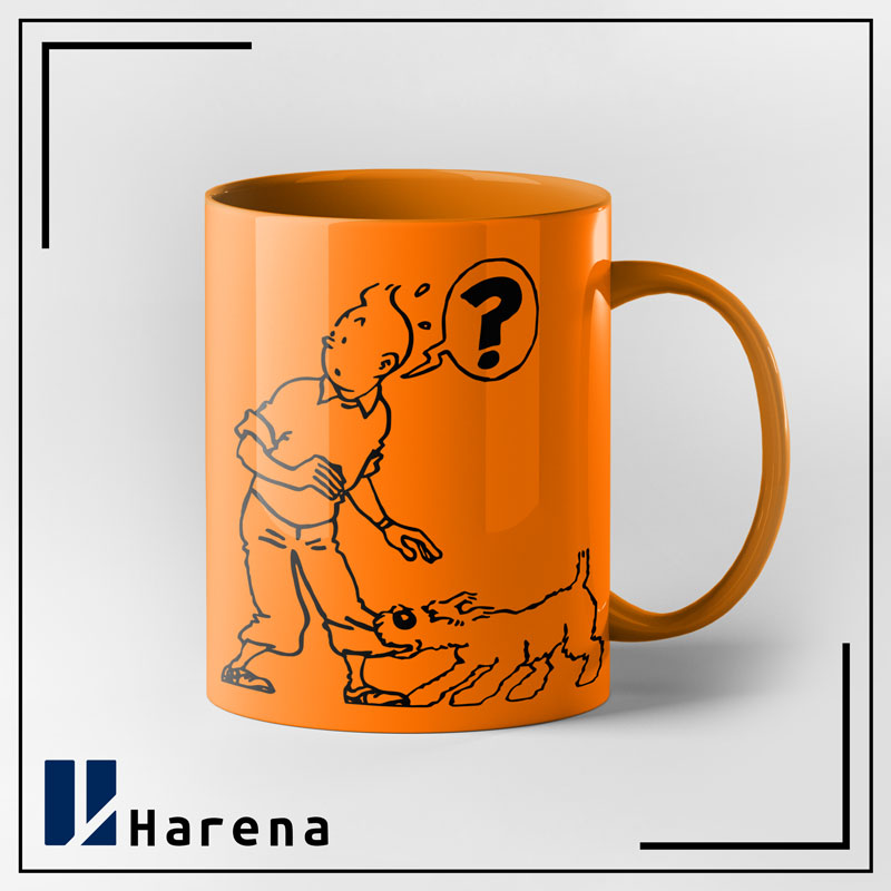ماگ تمام رنگی تن تن و میلو نارنجی ماگ تمام رنگی تن تن و میلو نارنجی - Image 1